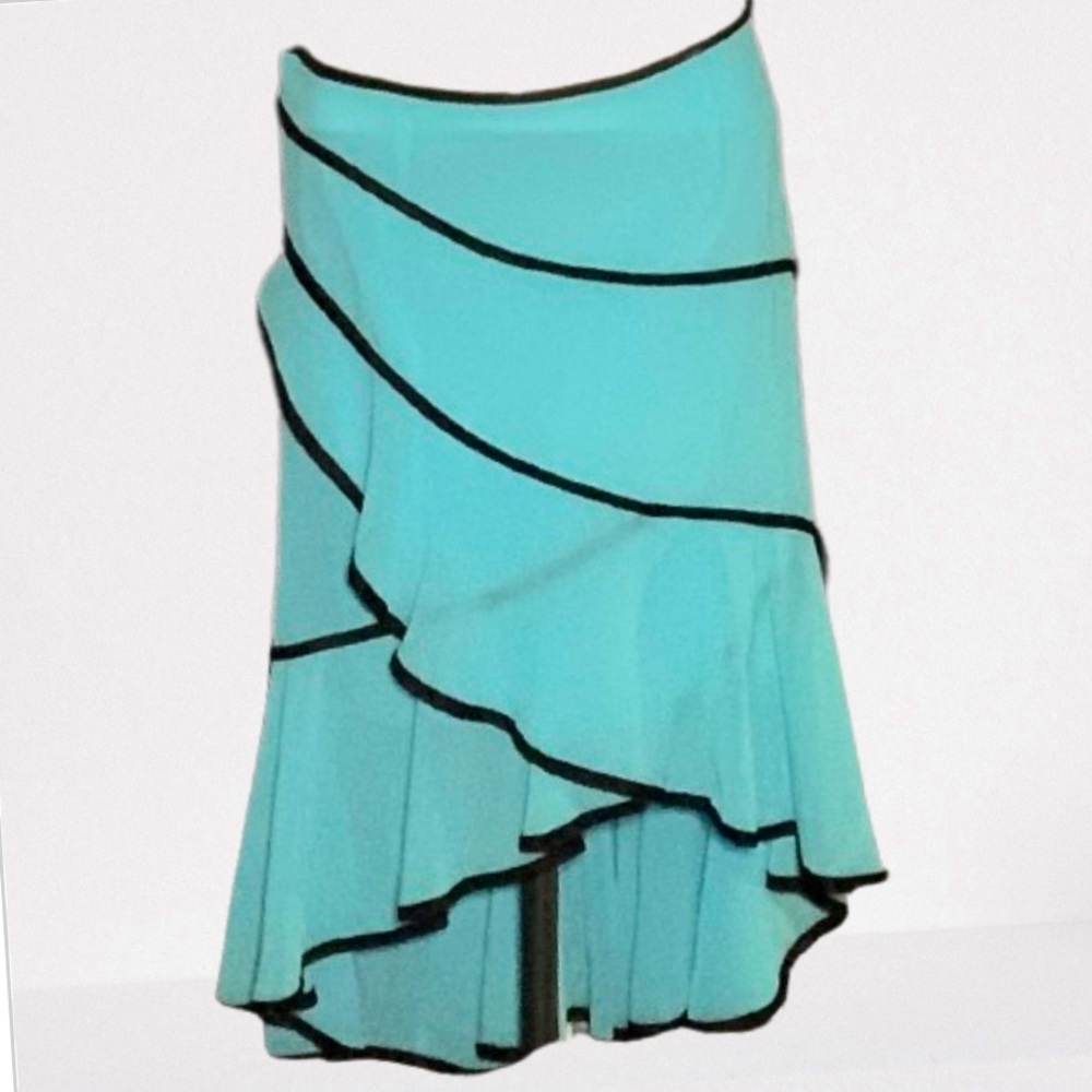 Small Aqua High-Low Wrap Skirt